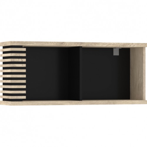 Sienas plaukts LAMIR-07 POLKA, Ozols endgrain/Melns